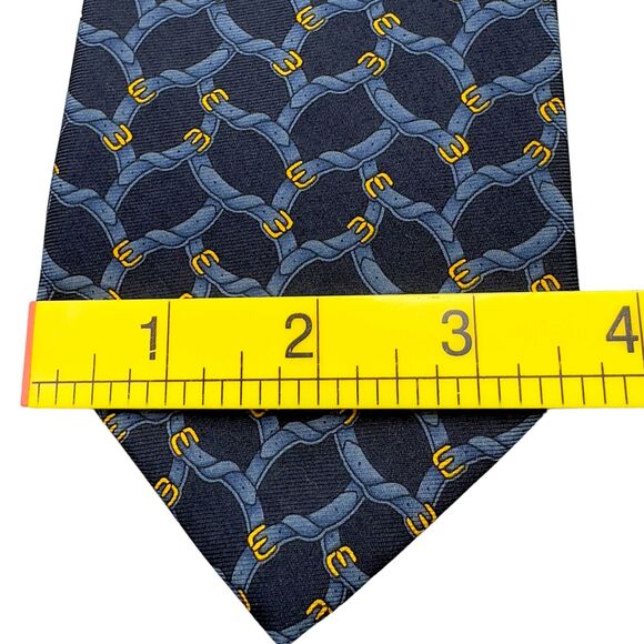 Brooks Brothers Mens Silk Buckle Pattern Necktie Made In USA 57 Inches - Picture 7 of 9